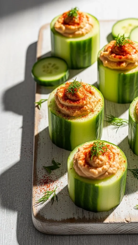 Spicy Hummus Veggie Cups