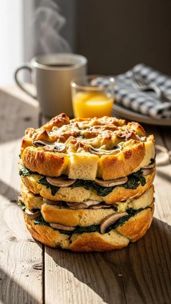 Spinach & Mushroom Strata