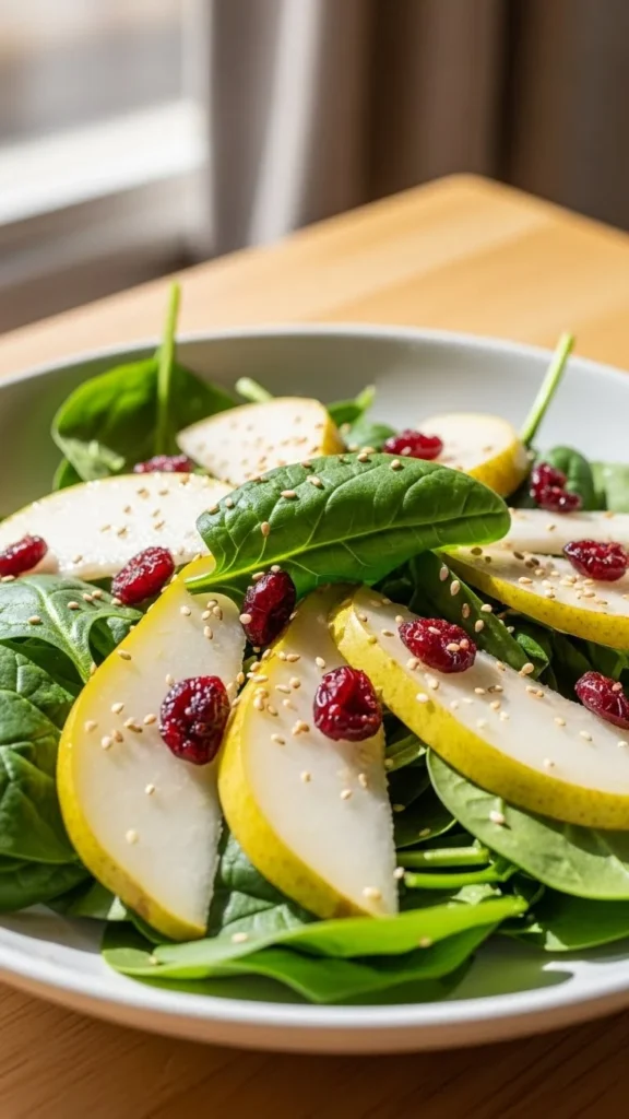 Spinach, Pear & Cranberry Salad
