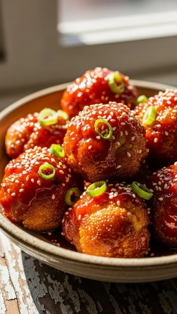 Sweet Chili Roasted Cauliflower Bites