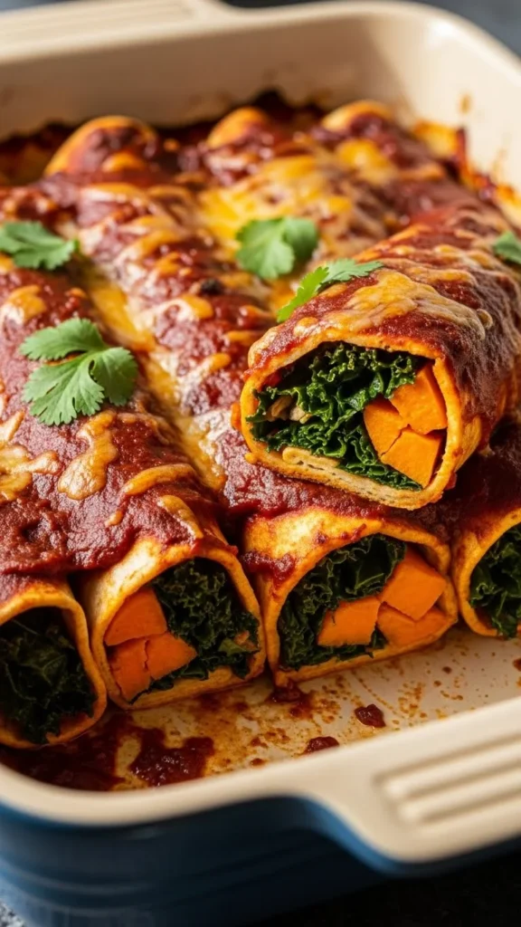 Sweet Potato & Kale Enchiladas