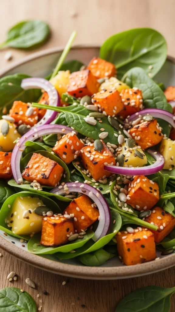 Sweet Potato & Spinach Salad