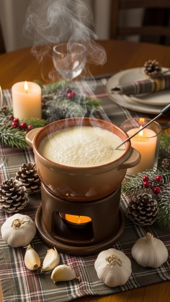 Three-Cheese Garlic Fondue