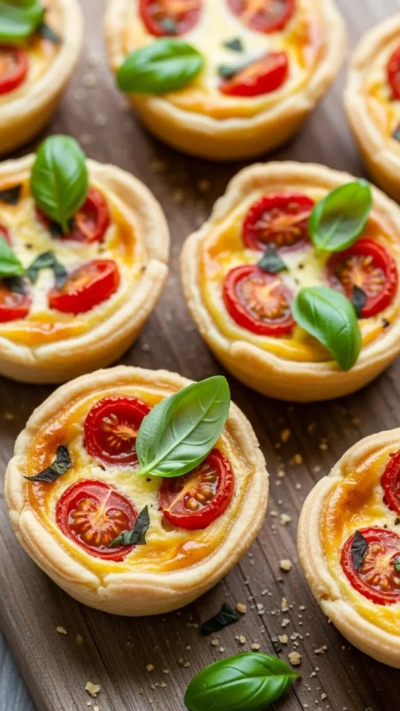 Tomato Basil Mini Quiches