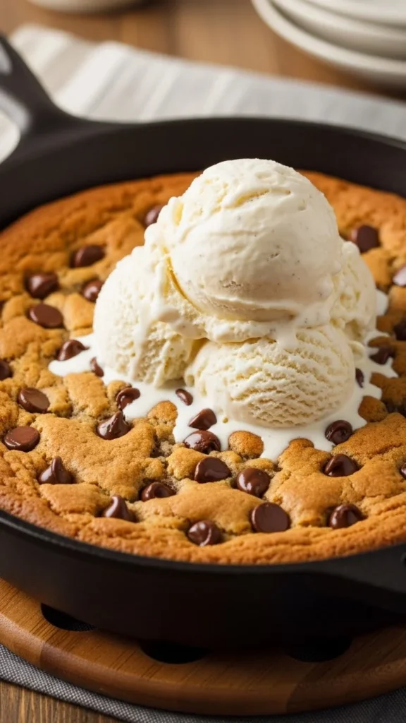 Vegan Chocolate Chip Skillet Cookie