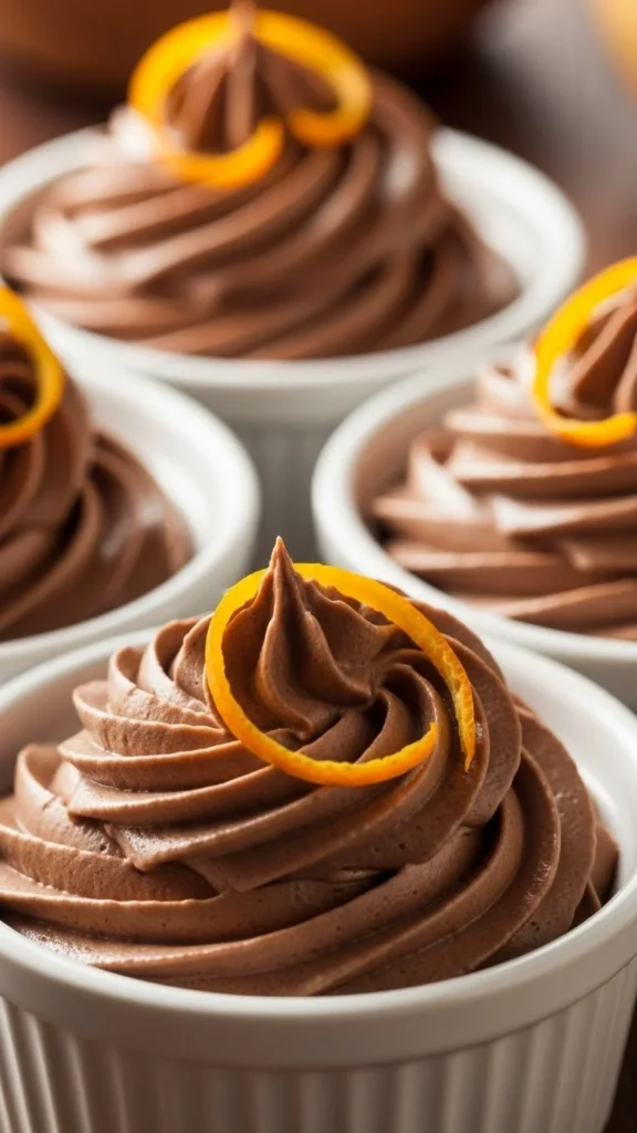 Vegan Chocolate Orange Mousse Cups