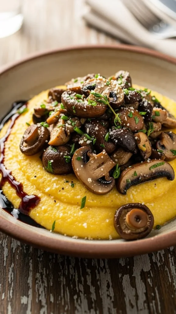 Vegan Polenta with Mushrooms