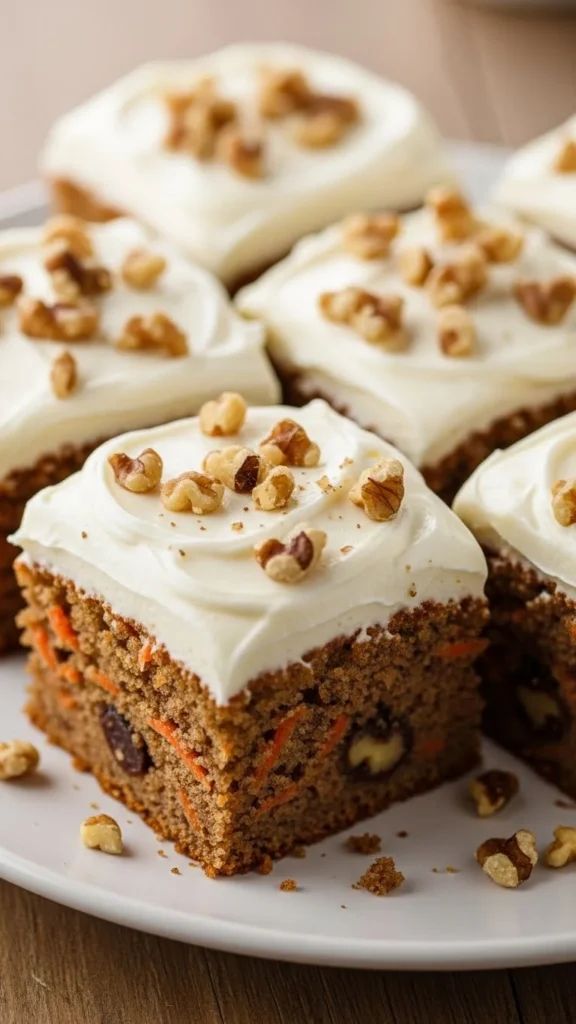 Walnut Carrot Cake Squares