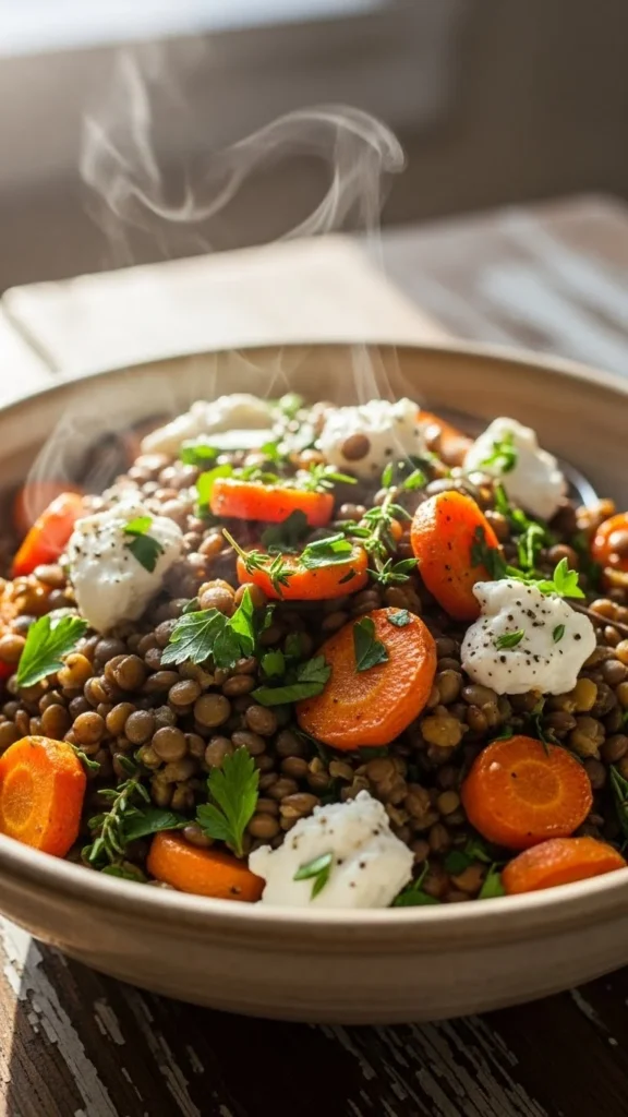 Warm Lentil Winter Salad