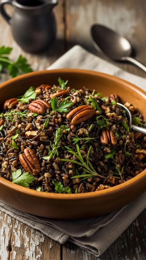 Warm Wild Rice with Pecans