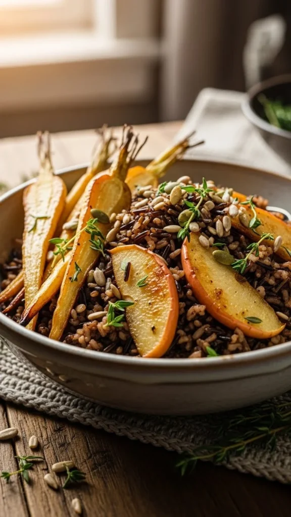 Wild Rice Bowl with Roasted Parsnips & Apples