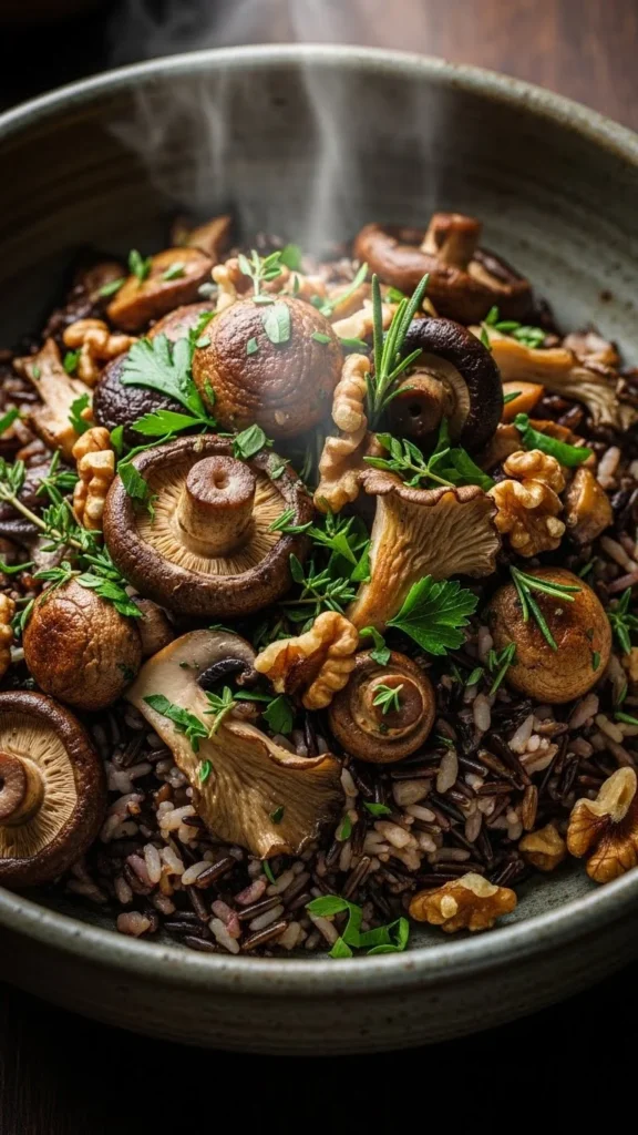 Wild Rice & Roasted Mushroom Bowl