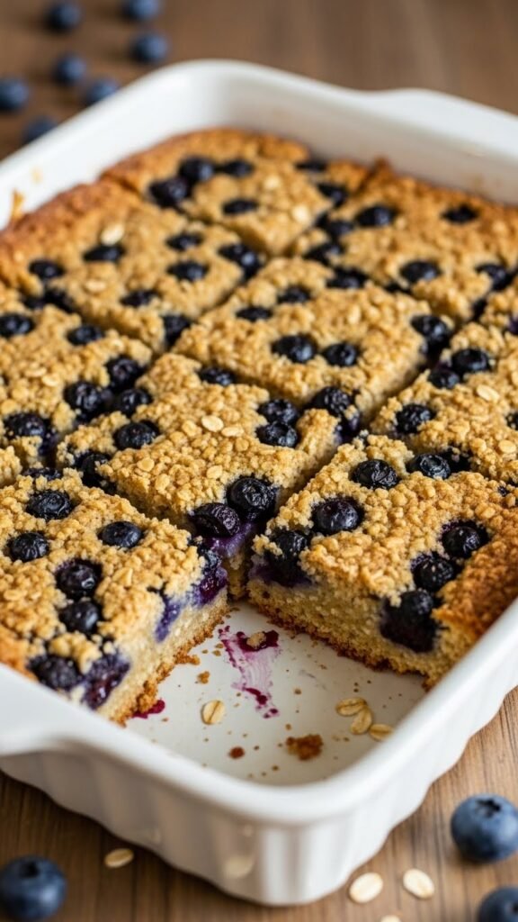 Baked Blueberry Oatmeal Squares