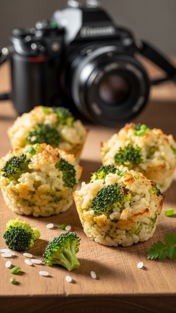 Baked Broccoli Rice Cups