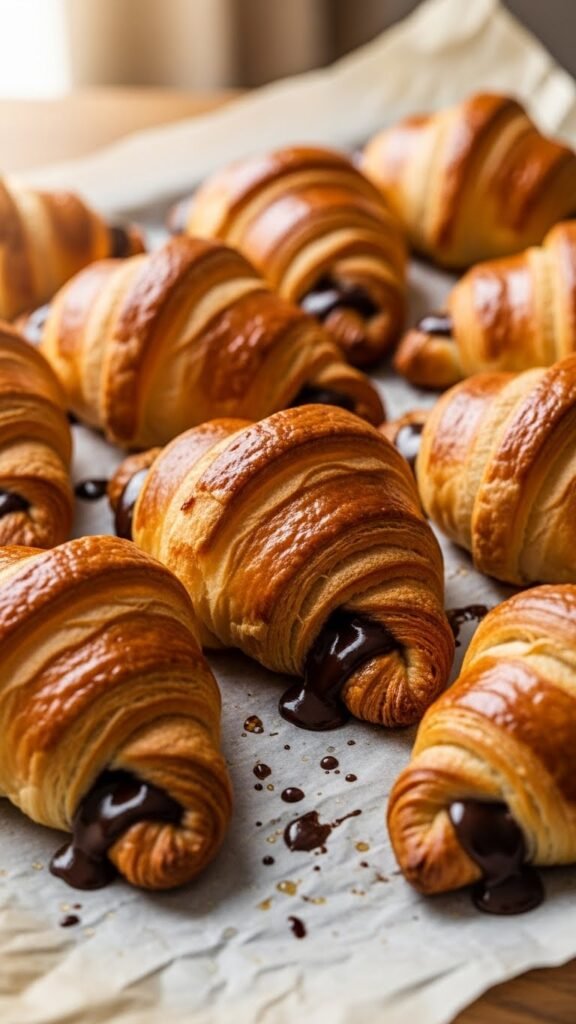 Baked Chocolate Croissants