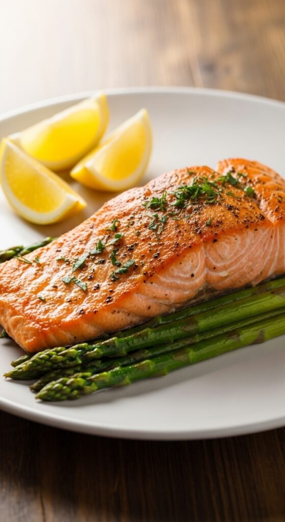 Baked Salmon with Roasted Asparagus