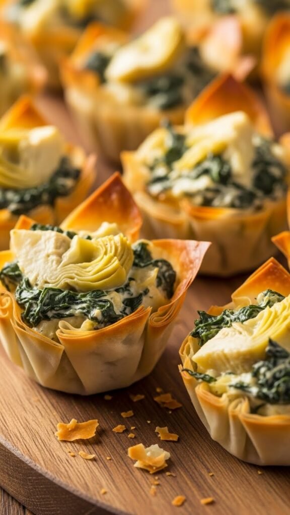 Baked Spinach Artichoke Cups