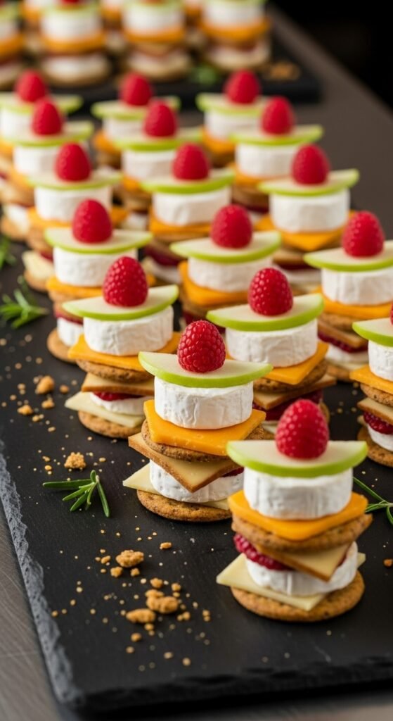 Cheese and Cracker Stacks
