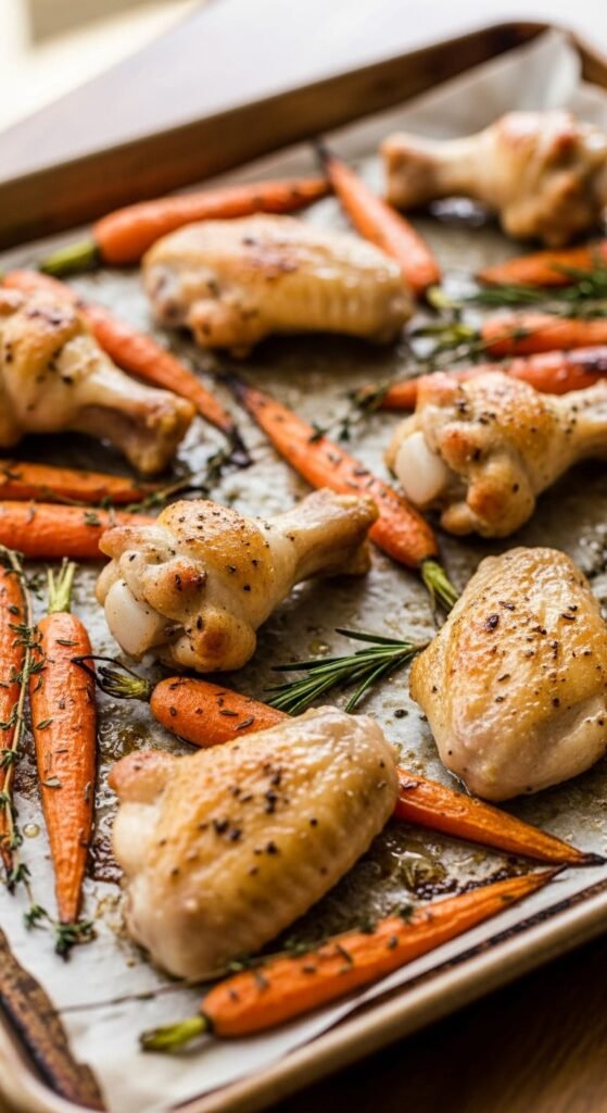 Chicken Wings With Roasted Carrots