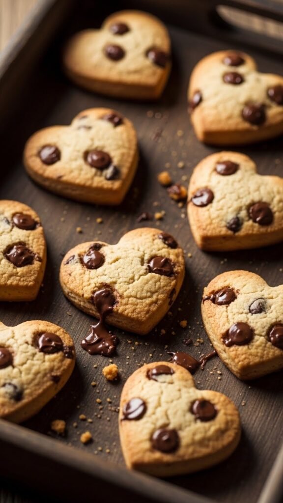 Chocolate Chip Heart Cookies