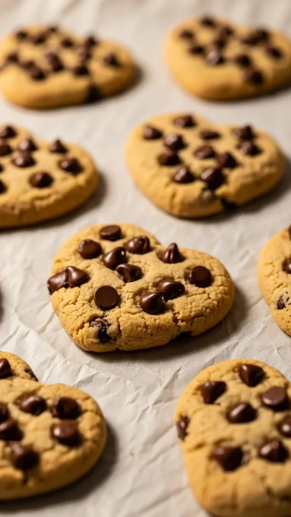 Chocolate Chip Heart Cookies
