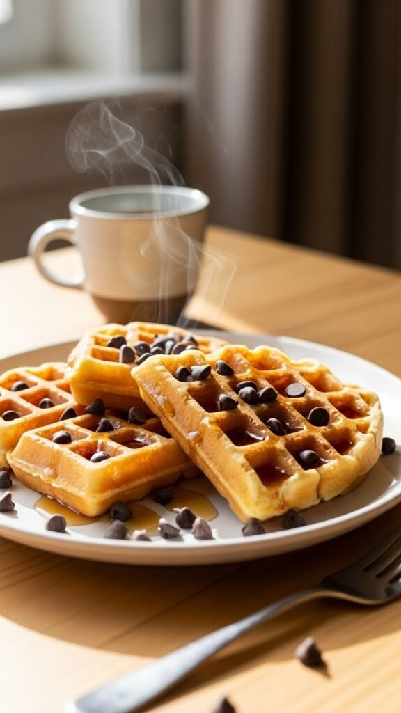Chocolate Chip Waffles for Two