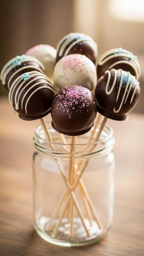 Chocolate-Covered Marshmallow Pops