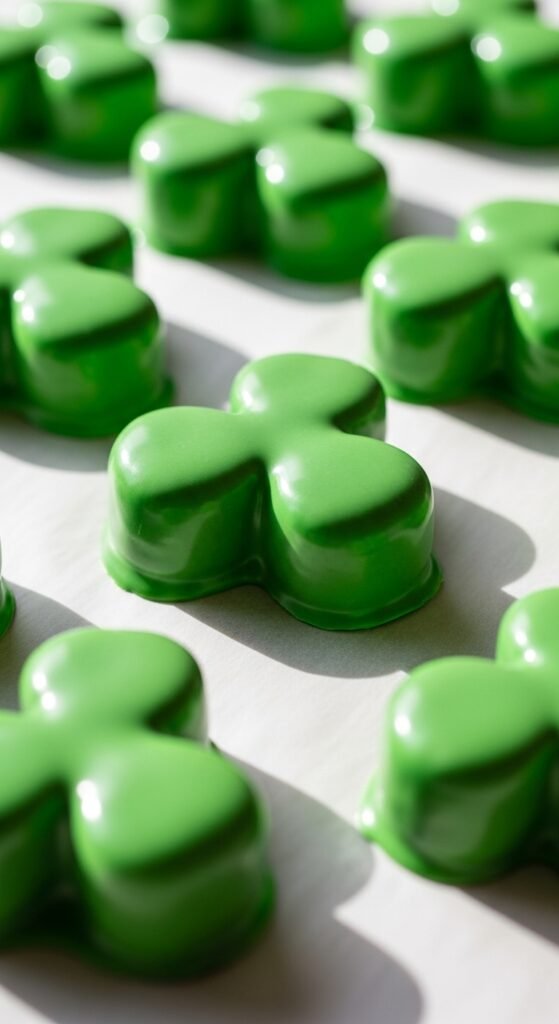 Chocolate-Dipped Marshmallow Clovers