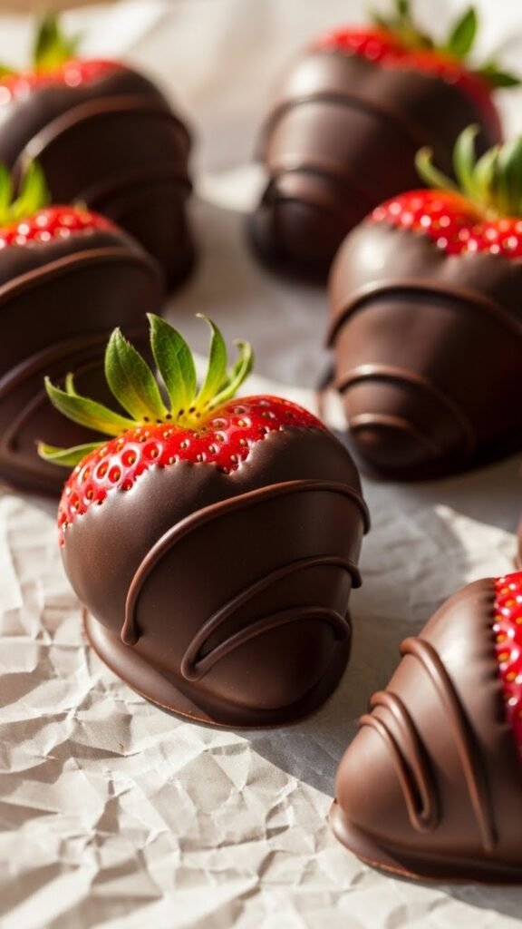 Chocolate-Dipped Strawberry Hearts