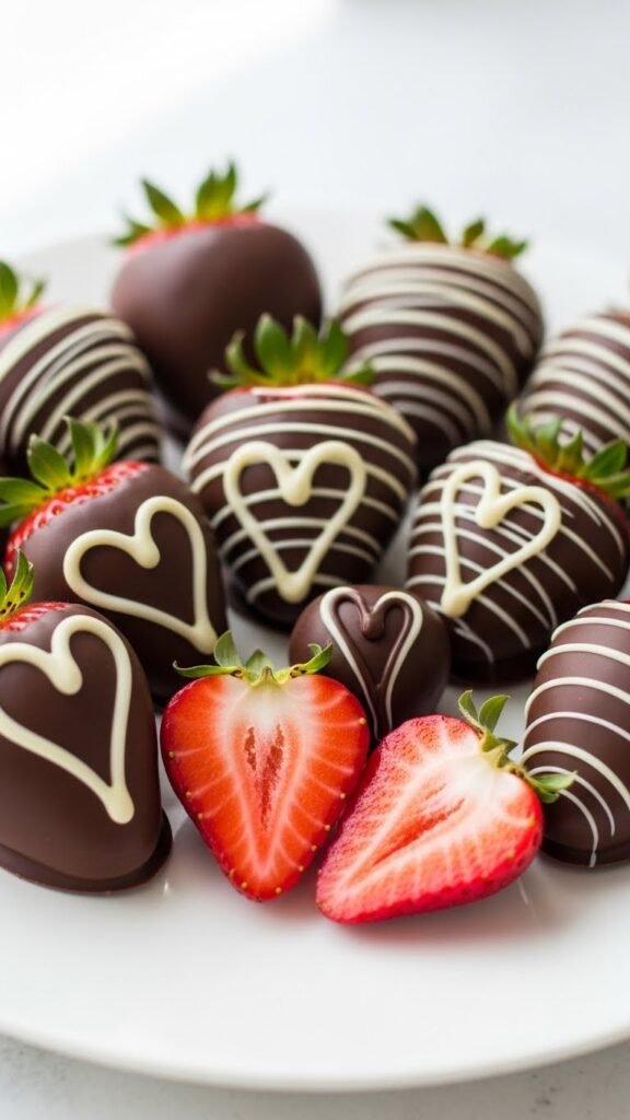 Chocolate-Dipped Strawberry Hearts