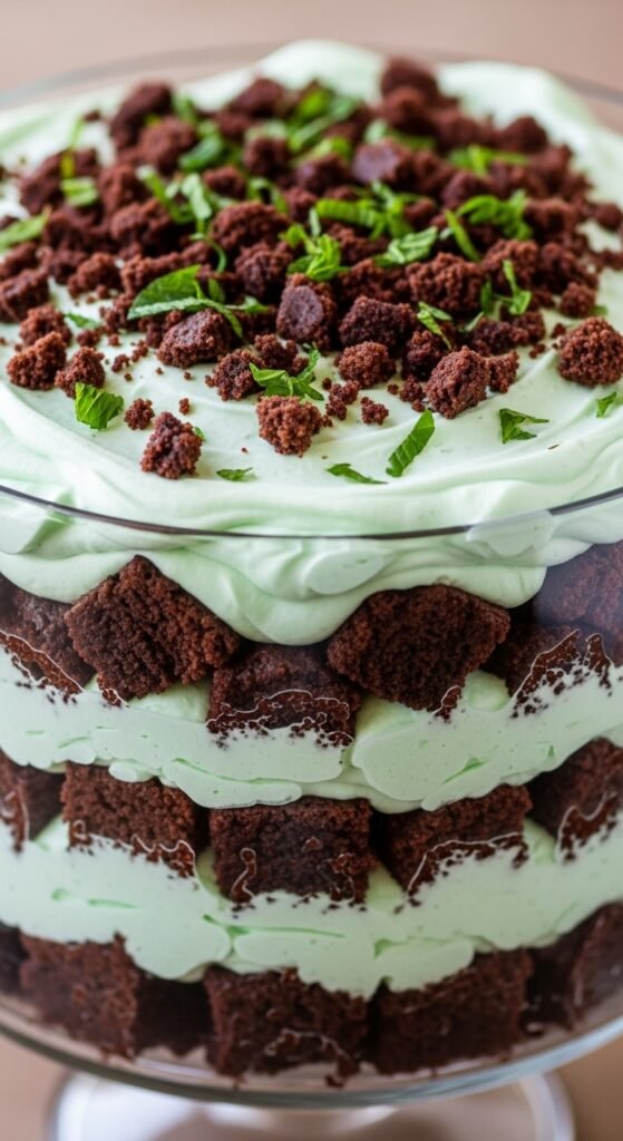 Chocolate Mint Brownie Trifle