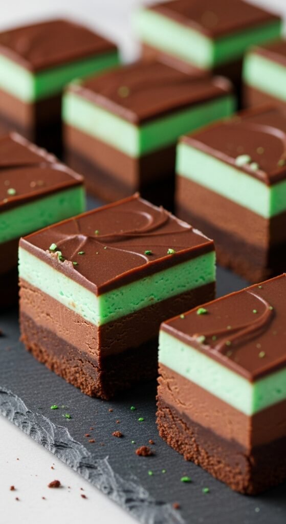 Chocolate Mint Fudge Squares