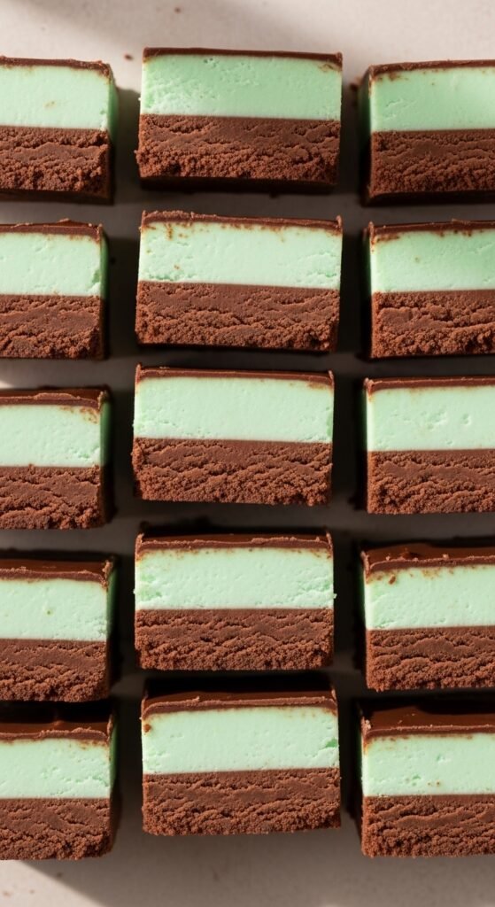 Chocolate Mint Fudge Squaresv