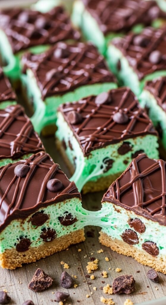 Chocolate Mint Marshmallow Bars