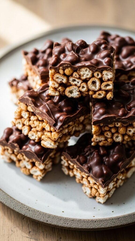 Chocolate Puffed Rice Clusters