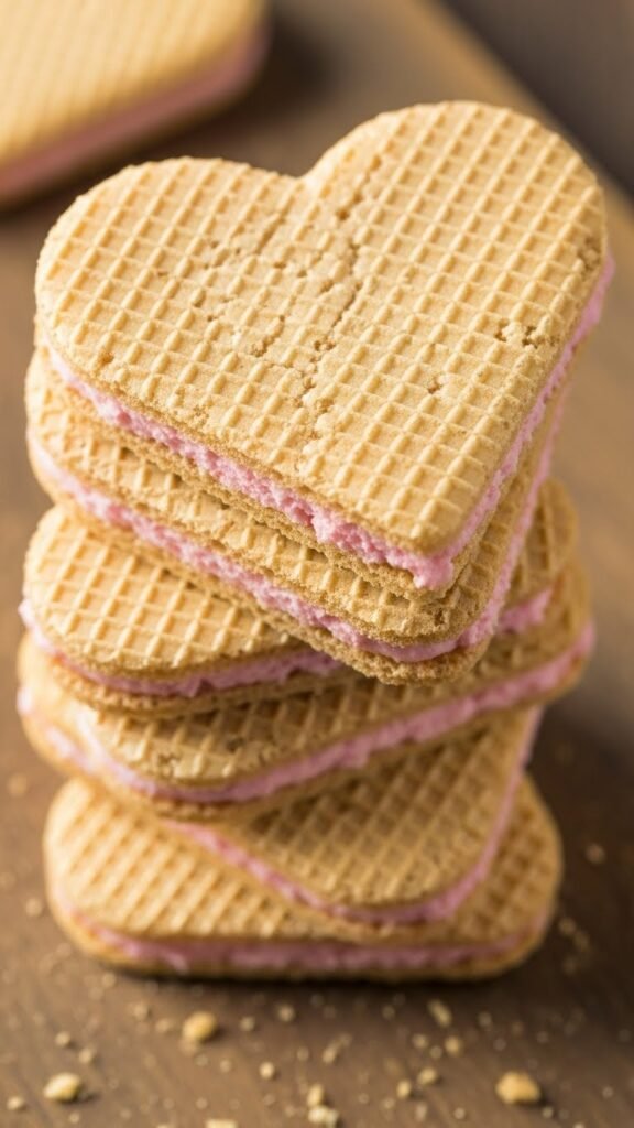 Chocolate Wafer Heart Stacks