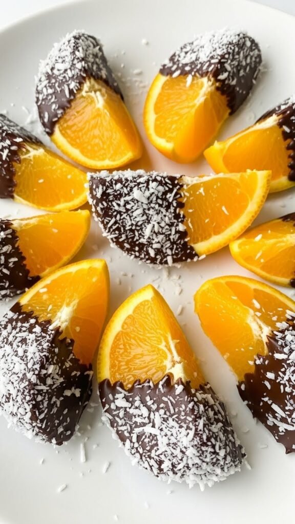 Cocoa-Dipped Sliced Oranges