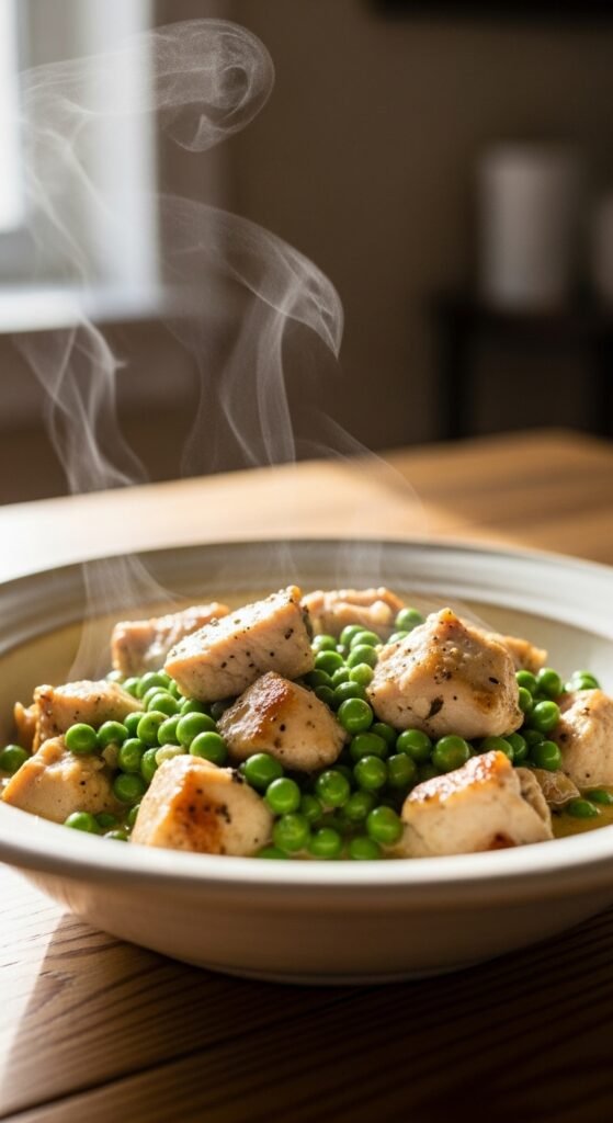 One-Pan Creamy Chicken and Peas