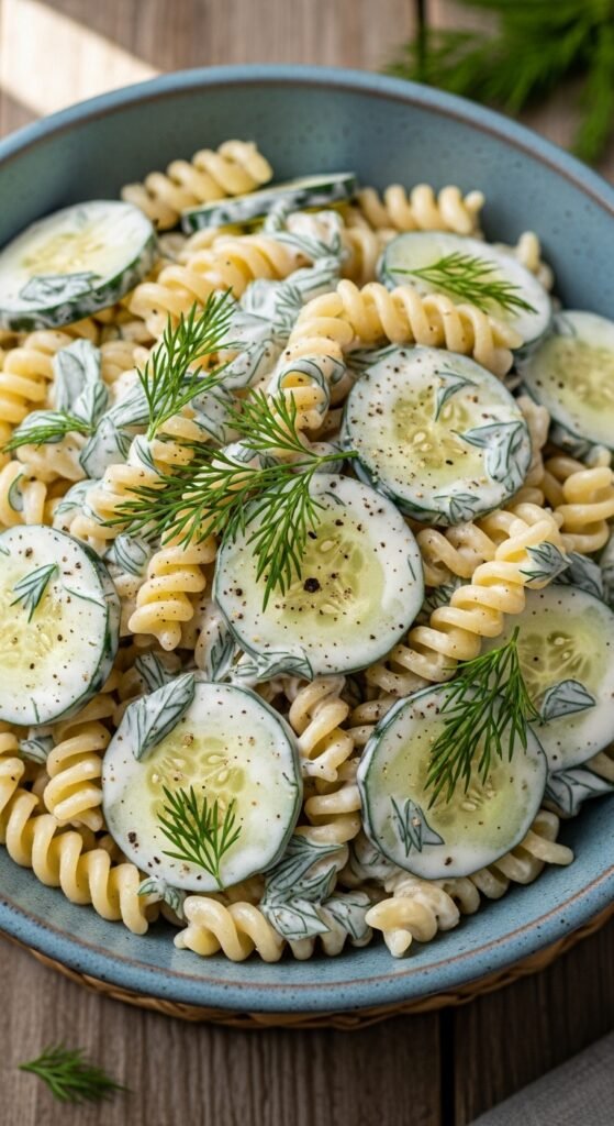 Creamy Cucumber Pasta Salad