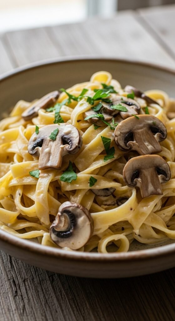 Creamy Mushroom Tagliatelle