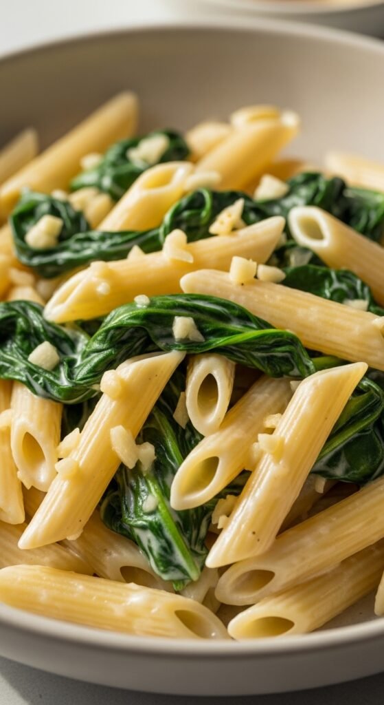 Creamy Spinach Garlic Penne