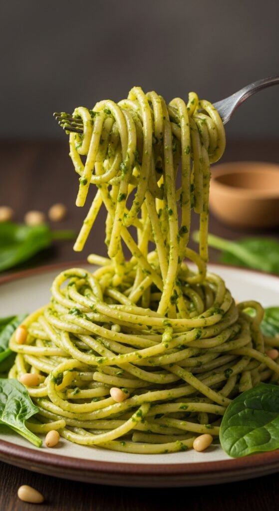 Creamy Spinach Pesto Pasta