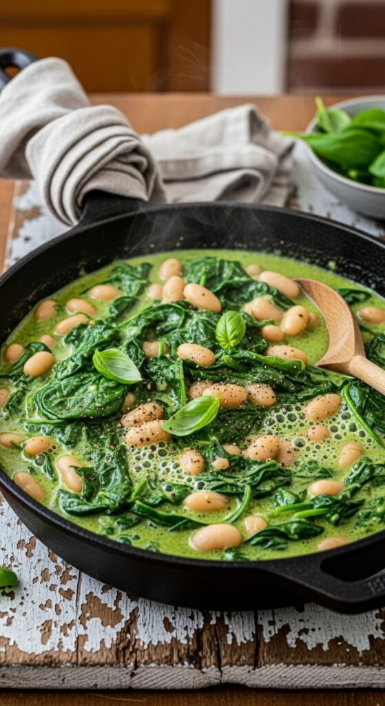 Creamy Spinach White Beans