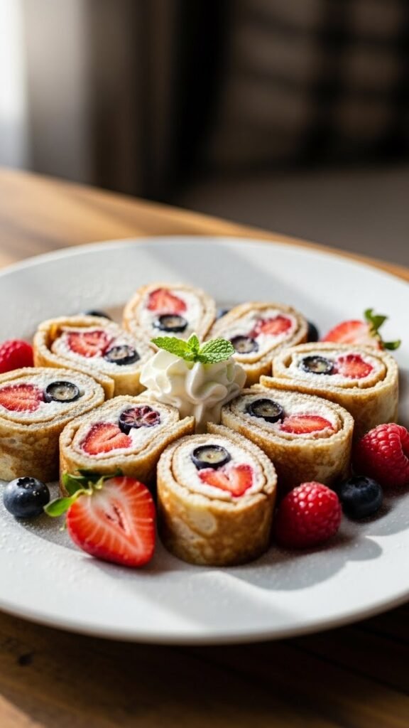 Create Pancake Dessert Rolls and Folds