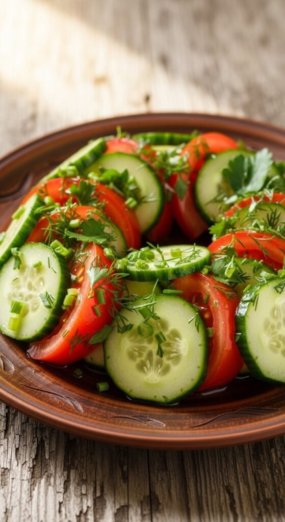Cucumber Tomato Herb Plate