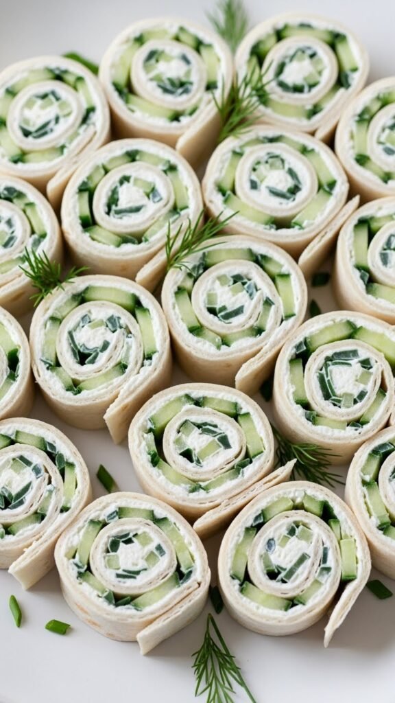 Cucumber and Cream Cheese Wraps