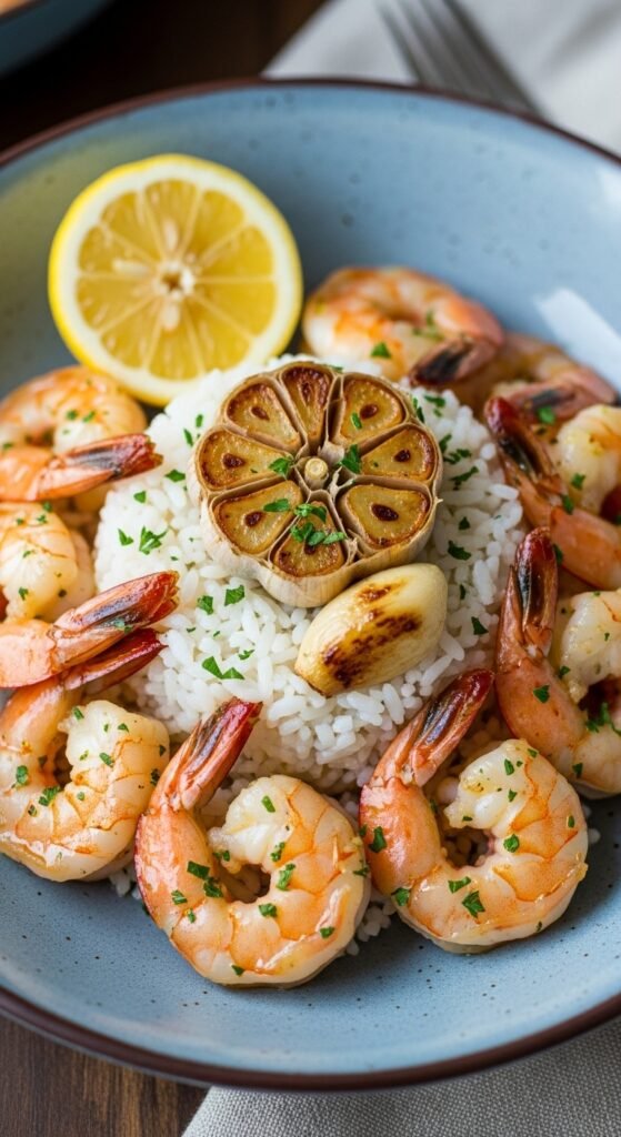 Garlic Butter Shrimp and Rice