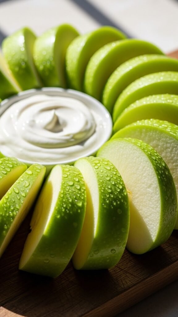 Green Apple Slices with Dip