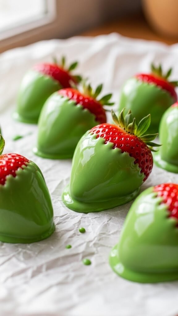 Green Chocolate Covered Strawberries