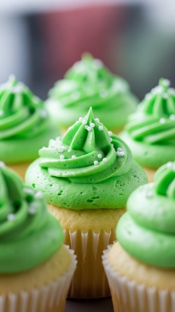 Green Cupcake Frosting Swirls